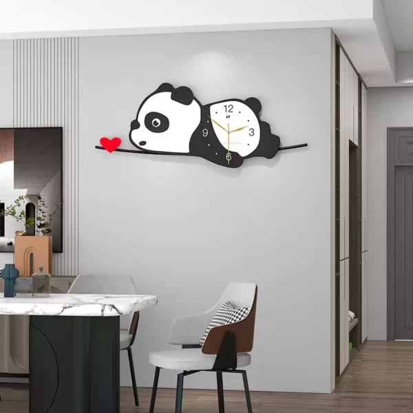 Metal Wall Art Home Decor JJT 2023 New Panda Decorative Clock JT2213