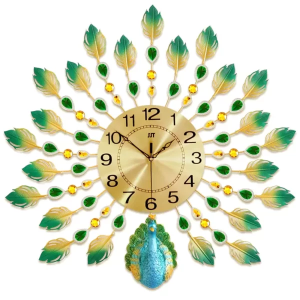 Peacock 3D Clock Wall for Living Room Rustic Decoration JT1862