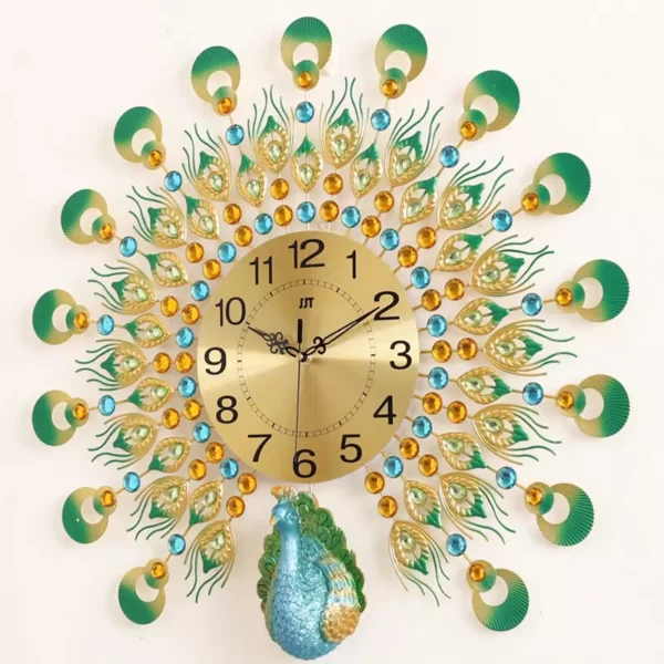 Resin Peacock Wall Clock for Living Room Decoration JT1863