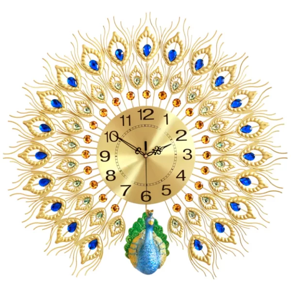 Wholesale JJT Peacock Wall Clock for Home Luxury Decor WM186B