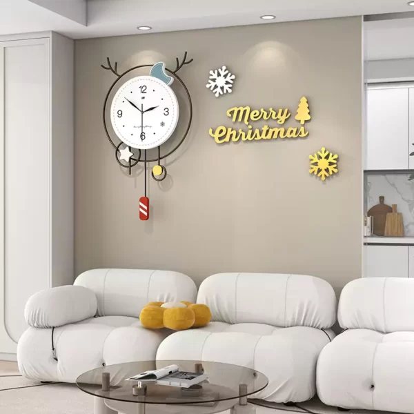 Weihnachten Wohnzimmer Dekor JJT kreative Wanduhr JT22365QT