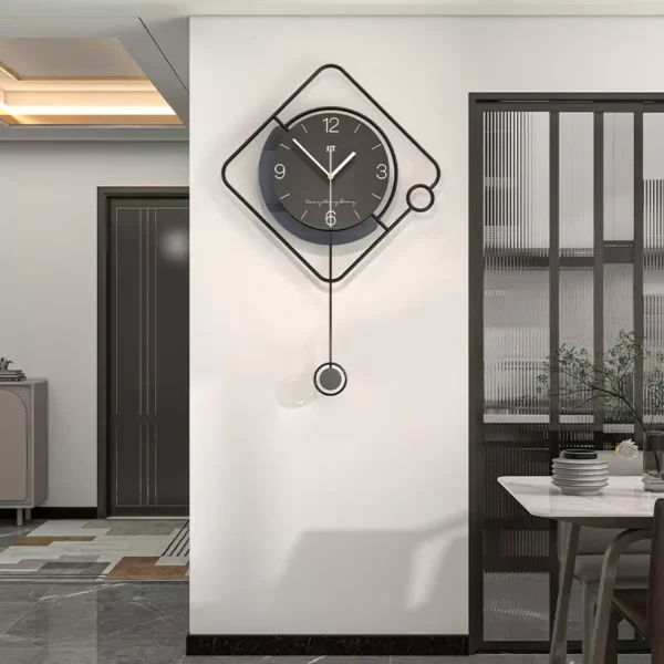 horloge noire-pour-décoration-murale-avec-pendule-jt23292