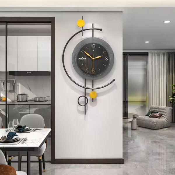 черные настенные часы для гостиной-декор-jt23219
