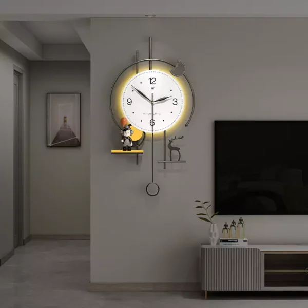 リビングルーム用壁掛け時計（ライト付き）-JT23196